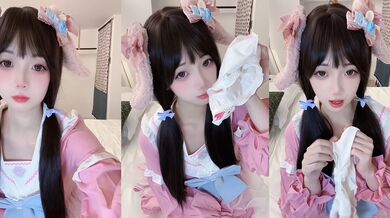 高颜值清纯小萝莉 奶芙 身穿洛丽塔伸脚淫语挑逗 无毛嫩穴自慰淫水四溢 魅魔纹尽显诱惑！